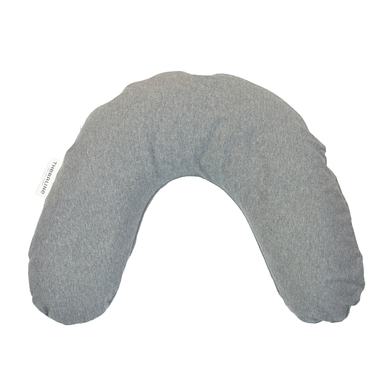 THERALINE Coussin tour de cou moyen, housse mélange gris moyen collection bambou 100x21 cm