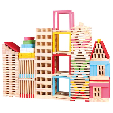 Image of Bino Set costruzioni in legno, città, 150 pezzi