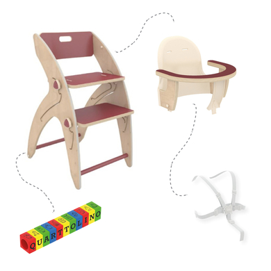 Levně QuarttoLino® jídelní židlička Set Mini Red