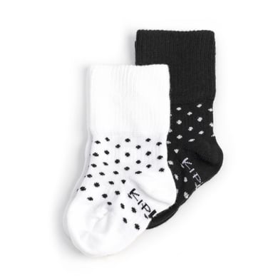 Levně KipKep Ponožky Stay-On 2-Pack Black -n- White Dotted