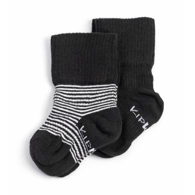 Levně KipKep Ponožky Stay-On 2-Pack Black -n- White Striped