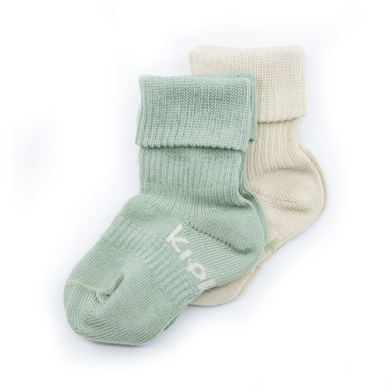 KipKep Chaussettes enfant Stay-On bio Calming Green lot de 2