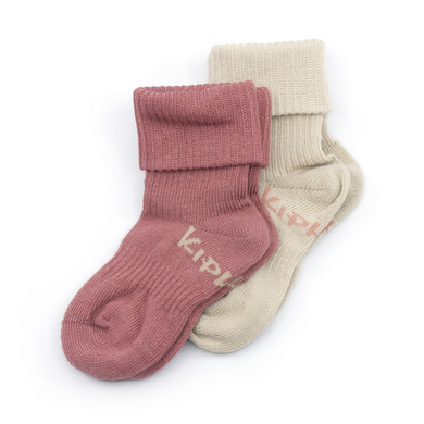 KipKep Chaussettes enfant Stay-On bio Dusty Clay lot de 2