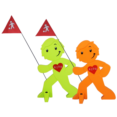 Image of BEACHTREKKER Street buddy Figura di avvertimento per una maggiore sicurezza dei bambini - verde/ orange Set di