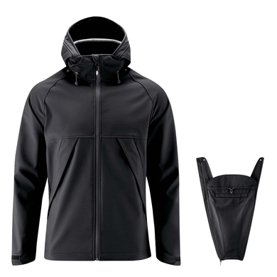 Image of mamalila Giacca porta bebè in softshell per uomo, nero059