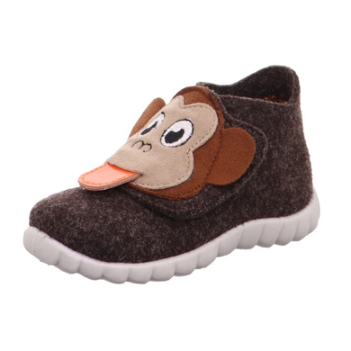 superfit Chaussons enfant scratch Happy petit singe brun