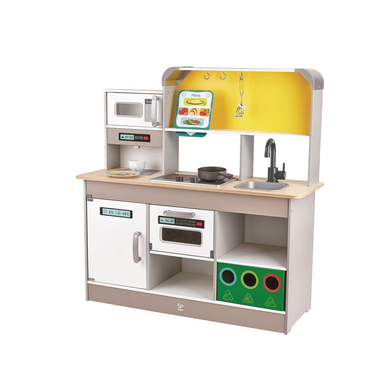 Image of Hape Cucina giocattolo Deluxe con forno a microonde