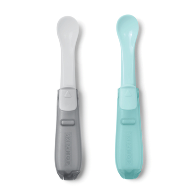 SkipHop Reiselöffel Easy Serve, grau/ türkis