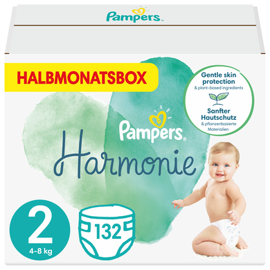 Pampers Couches Harmonie T.2 Mini 4-8 kg pack mensuel 132 pièces
