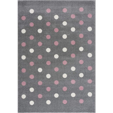 LIVONE Tapis enfant Happy Rugs BUBBLES gris rose 100x160 cm