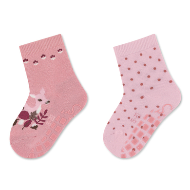 Levně Sterntaler ABS ponožky dvojité balení plavé a puntíky růžové
