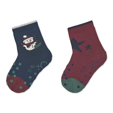 Sterntaler Chaussettes en ABS pour Noël, lot de deux marine