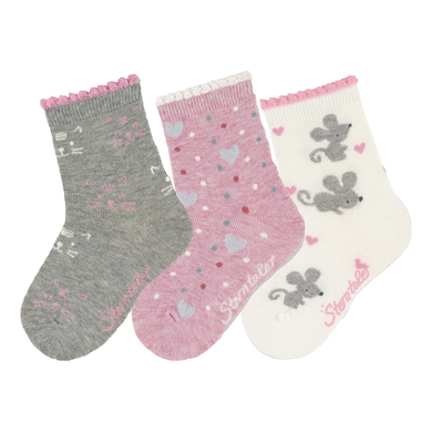 Sterntaler Calcetines paquete 3 pares gatos gris claro