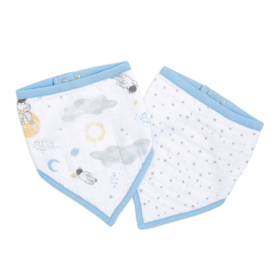 aden+anais™ essentials Bavoir bandana enfant coton mousseline space explorers lot de 2