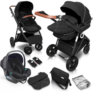 babyGO Poussette trio combinée 3en1 Halime Air Black Anthracite