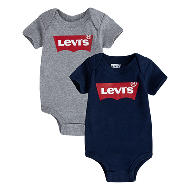 Levi's BATWING 2PK BODYSUIT, Bodysuit Unisex - Bimbi 0-24, Grigio (Grey/Heather), 0-6 mesi-image