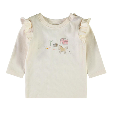 name it Chemise à manches longues Nbfloraine White cap Gray