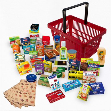 Tanner Panier de courses garni enfant Le petit marchand 42 pièces