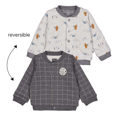 Feetje Veste enfant réversible Griddly Bear mélange anthracite