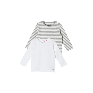 s. Olive r Långärmad skjorta multipack grå/ white