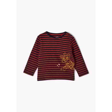 s. Olive r Chemise à manches longues foncé orange rayé