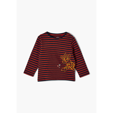 s. Olive r Chemise à manches longues foncé orange rayé