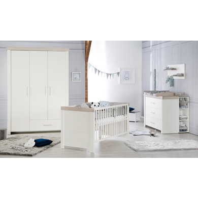 roba Ensemble lit enfant armoire 3 portes commode Lucy bois