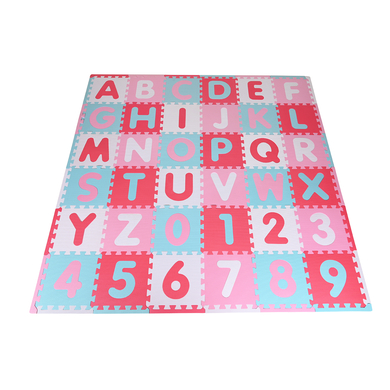 knorr® toys Dalles puzzle enfant alphabet et chiffres rose/rose vif