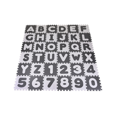 knorr® toys Dalles puzzle enfant alphabet et chiffres gris/blanc