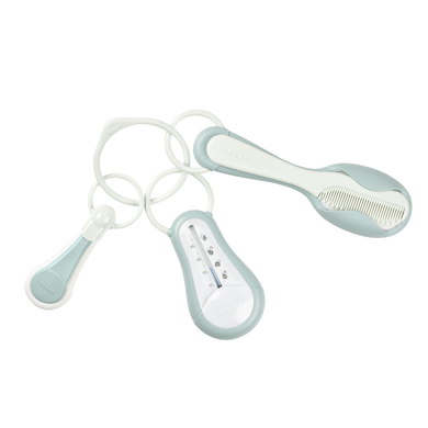 Beaba BEABA Kit peigne brosse thermomètre enfant bleu vert