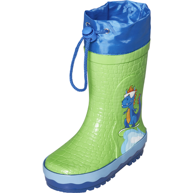 Playshoes Botte en caoutchouc vert Dino