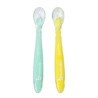 Badabulle Cuillère enfant silicone lot de 2