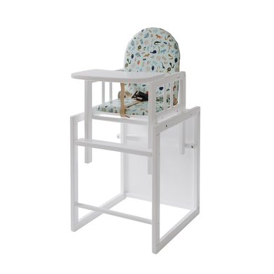geuther Chaise haute évolutive table enfant Nico 86 Party Animals bois blanc