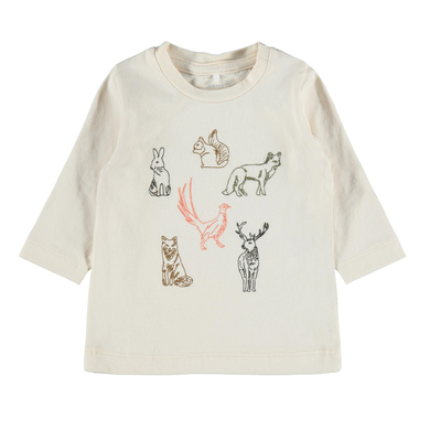 name it Chemise à manches longues Nbmnail White cap Gray