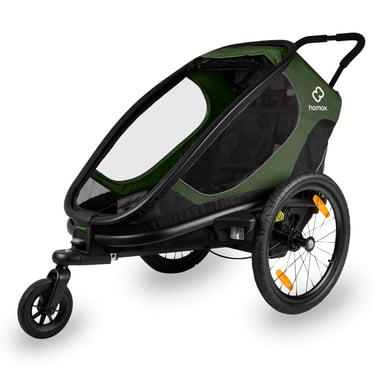 hamax Kinderfahrradanhänger Outback ONE mit Rückenlehnenverstellung Green/Black