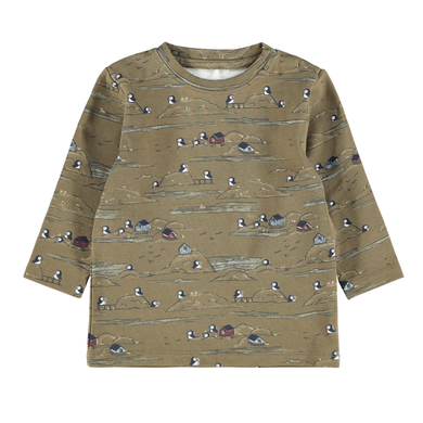 name it Chemise à manches longues Nbm olive r Stone Gris