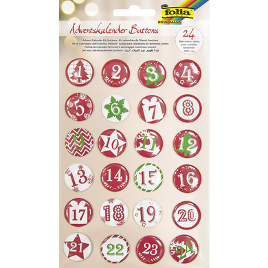 folia Adventskalender knopen Class ic, 24 stuks.