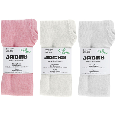 Levně JACKY Punčocháče 3-pack růžová/béžová/šedá