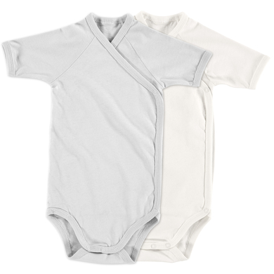 Alvi® Body enfant manches courtes gris blanc lot de 2