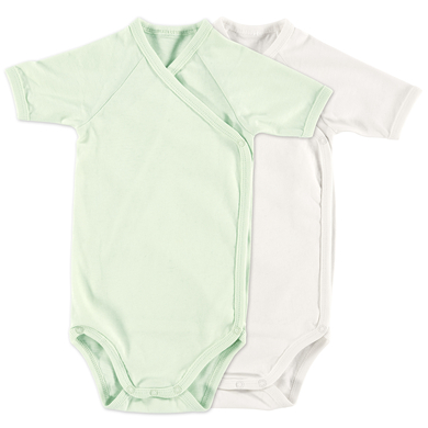 Alvi® Body enfant manches courtes menthe blanc lot de 2