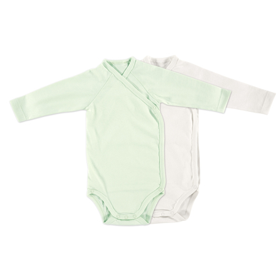 Alvi® Body enfant manches longues menthe blanc lot de 2