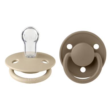 BIBS Sucette De Lux Vanilla/Dark Oak silicone 0-36 m, lot de 2