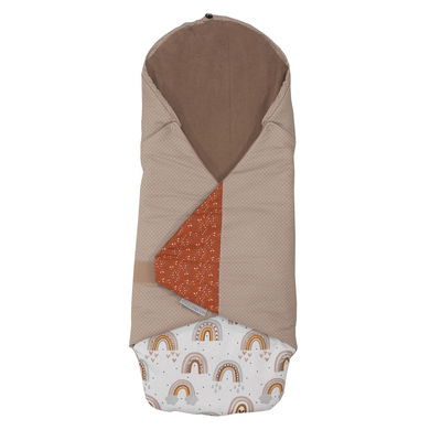 Ullenboom Couverture bébé enveloppante arc-en-ciel 98x98x2 cm