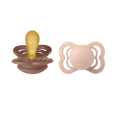 Bibs Ciuccio Confezione Da 2 Pezzi. Privo Di Bpa, Tettarella Simmetrica. Silicone, Prodotto In Danimarca. Taglia 1 (0-6 Mesi), Woodchuck/Blush-image