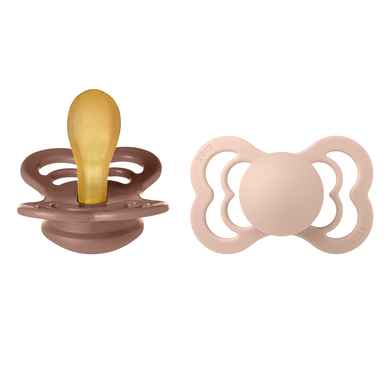BIBS Sucette Supreme Blush / Woodchuck Latex 6-36 mois, 2 pcs.