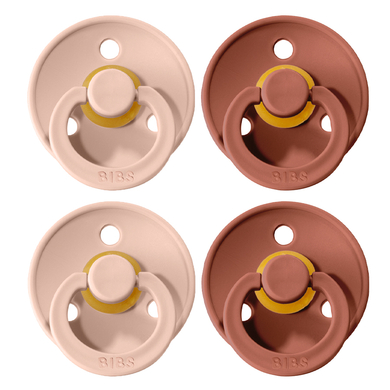 BIBS Sucette Colour Blush/Woodchuck 0-6 m, lot de 4