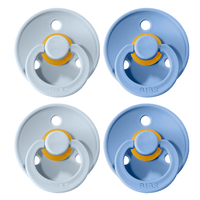 BIBS Sucette Colour Sky Blue/Baby Blue 0-6 m, lot de 4