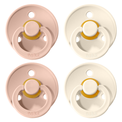 BIBS Sucette Colour Ivory/Blush latex 6-18 m, lot de 4