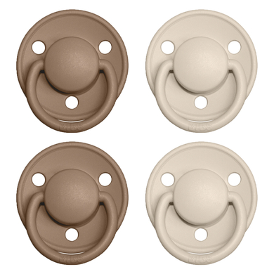 BIBS Sucette De Lux Vanilla/Dark Oak 0-36 m, lot de 4