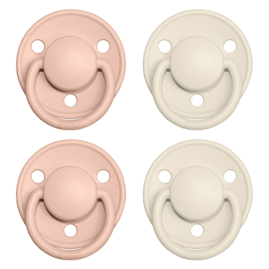 BIBS Sucette De Lux Ivory/Blush 0-36 m, lot de 4